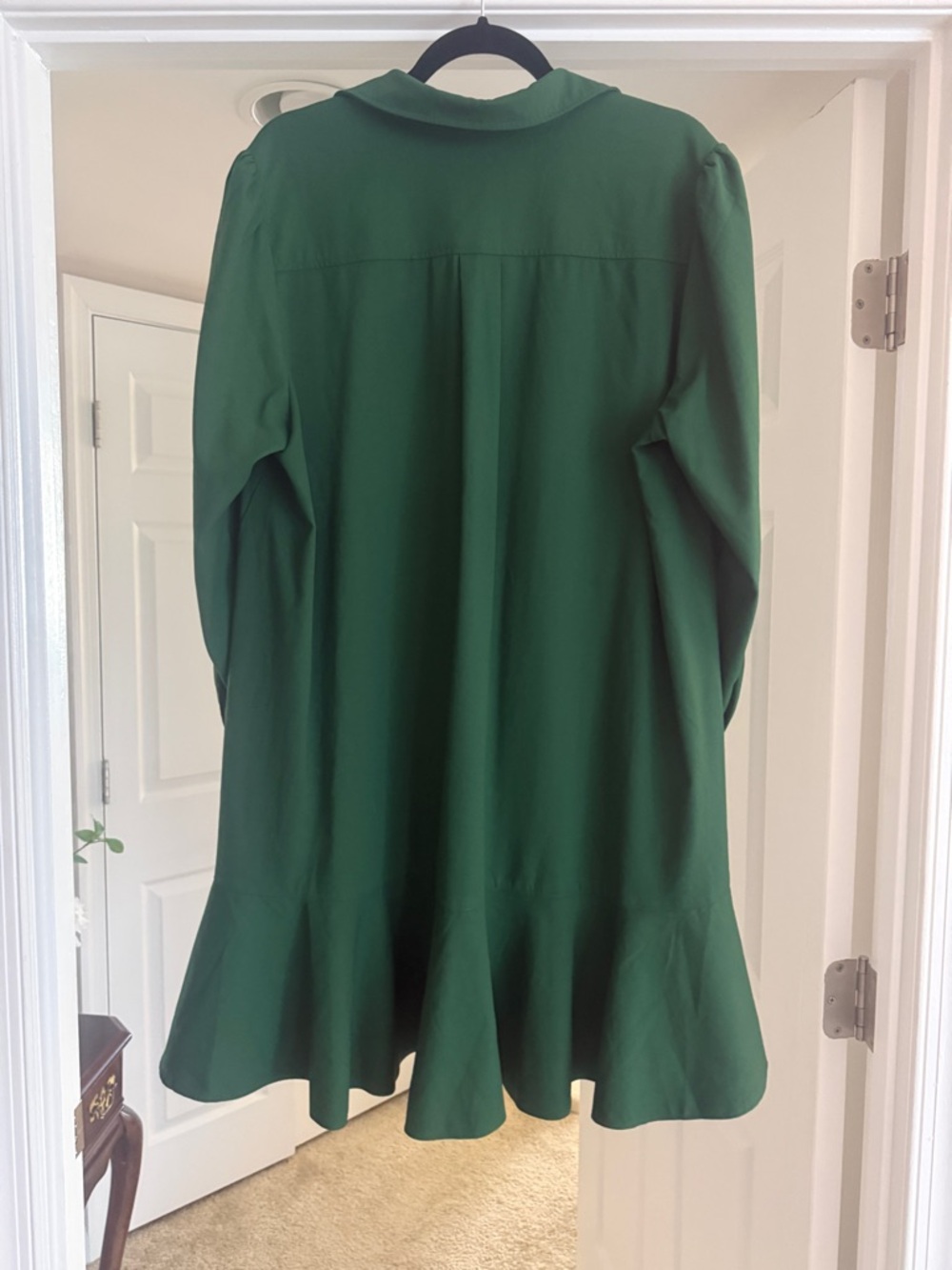 Tuckernuck Hunter Green Long Sleeve Crepe Callahan Shirt Dress - Picture 3 of 3